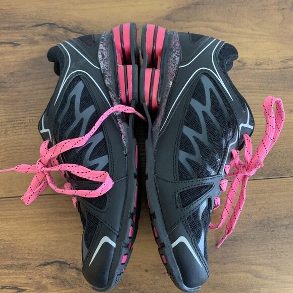 Womens Avia 7.5 Shock Absorbing Athletic Sneaker Shoe Kidcore Black Pink Shox - Picture 5 of 8